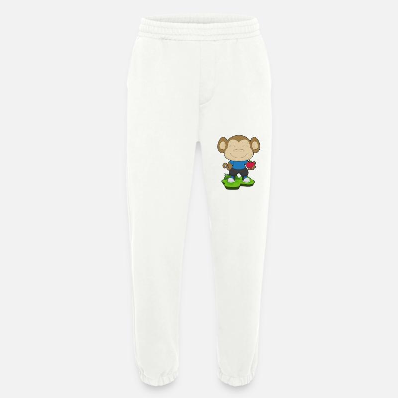 Monkey Apple Fruit - Heavyweight Jogging Pants - made by SPREAD  - OFF WHITE