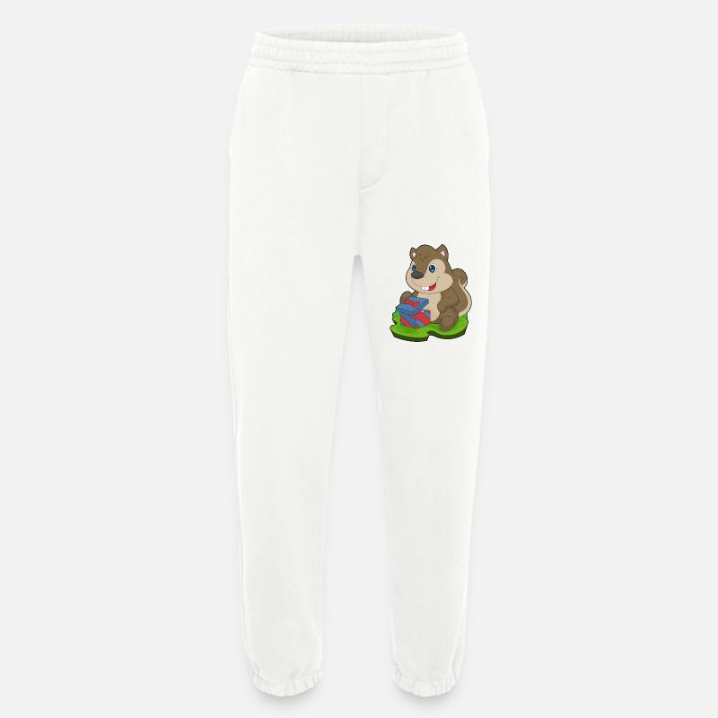Squirrel Christmas Package - Heavyweight Jogging Pants - made by SPREAD  - OFF WHITE