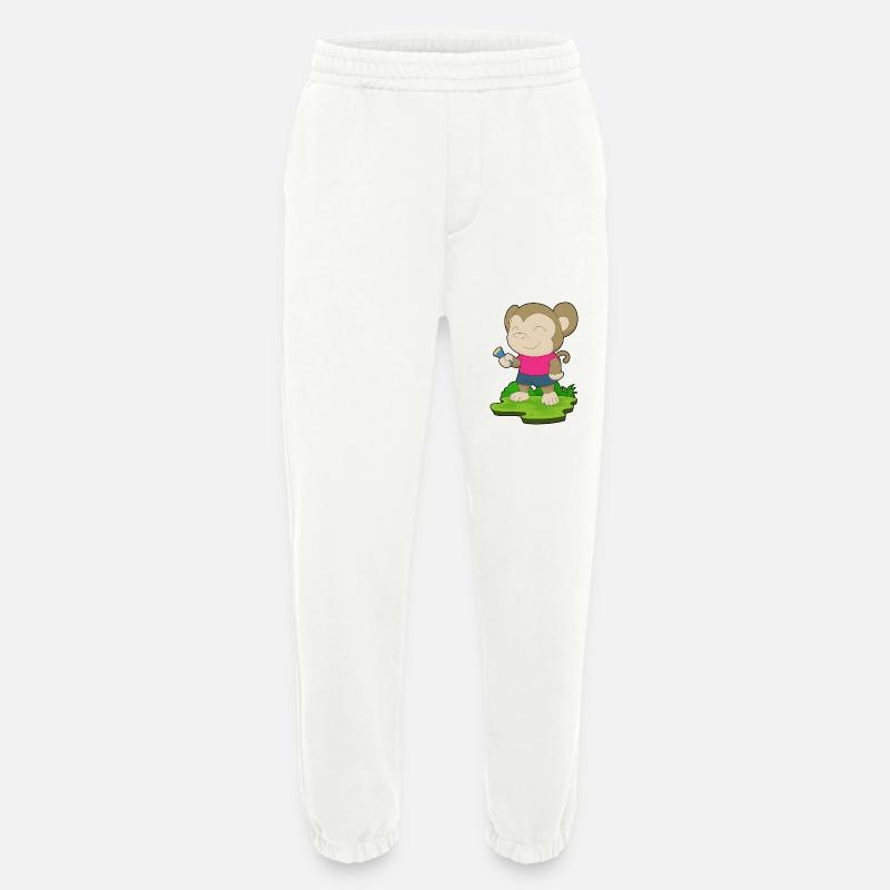 Monkey Flashlight - Heavyweight Jogging Pants - made by SPREAD  - OFF WHITE