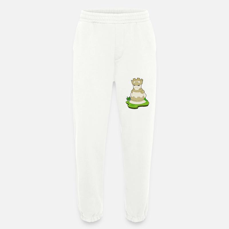Pièce d’échecs Tour Échecs - Pantalon de jogging bio épais fabriqué en UE - OFF WHITE