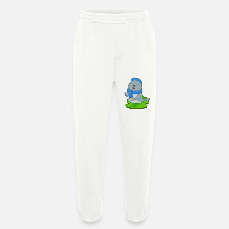 Seal Coffee Mug - Heavyweight Jogging Pants - made by SPREAD  - OFF WHITE