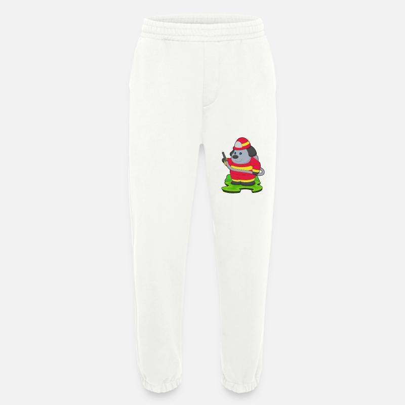Dog Firefighter Fire Brigade - Heavyweight Jogging Pants - made by SPREAD  - OFF WHITE