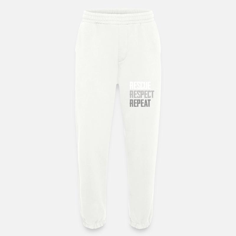 Rescue, Respect, Repeat Statement - Heavyweight Jogging Pants - made by SPREAD  - OFF WHITE