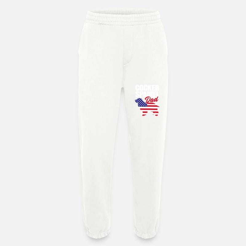 Père Cocker Spaniel - Pantalon de jogging bio épais fabriqué en UE - OFF WHITE
