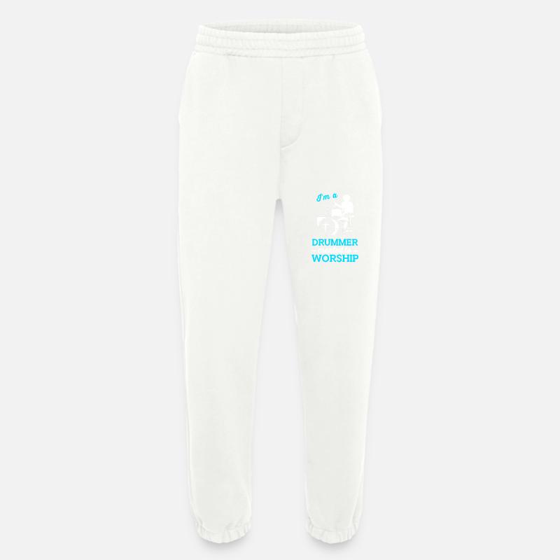 Drumsticks Drums Drummers - Heavyweight Jogging Pants - made by SPREAD  - OFF WHITE