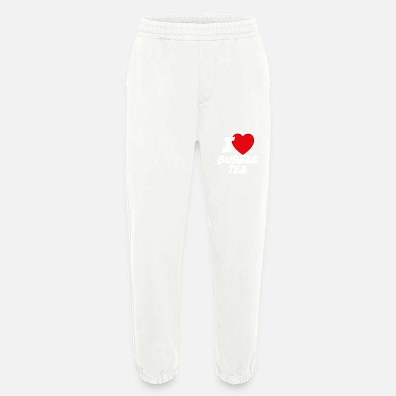 I Love Bubble Tea - Heavyweight Jogging Pants - made by SPREAD  - OFF WHITE