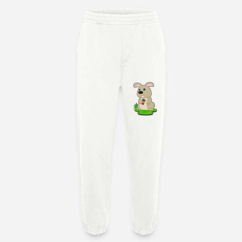 Bunny Chocolate Bar - Heavyweight Jogging Pants - made by SPREAD  - OFF WHITE