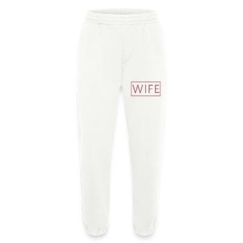 Mariage Matching Couple Fiançailles Lune de miel - Pantalon de jogging bio épais fabriqué en UE - OFF WHITE - Devant