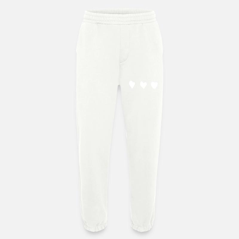 Three Hearts Heart Shape - Heavyweight Jogging Pants - made by SPREAD - OFF WHITE