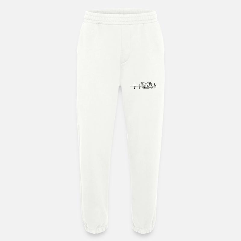 Turntable Heart Rate - Heavyweight Jogging Pants - made by SPREAD  - OFF WHITE