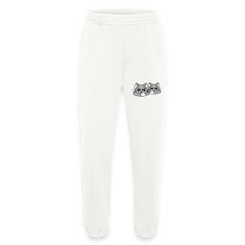 Nasty Cats Friends Middle Finger Insult Team - Heavyweight Jogging Pants - made by SPREAD  - OFF WHITE - Front
