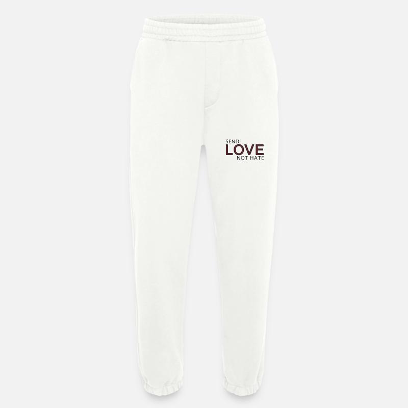 Send Love Not Hate Statement - Heavyweight Jogging Pants - made by SPREAD  - OFF WHITE