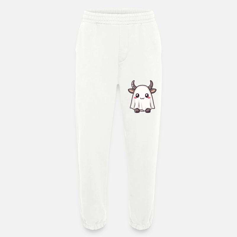 Bull Halloween Comic Ghost - Heavyweight Jogging Pants - made by SPREAD  - OFF WHITE