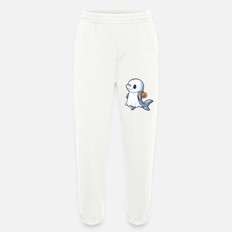Dolphin Halloween Comic Ghost - Heavyweight Jogging Pants - made by SPREAD - OFF WHITE