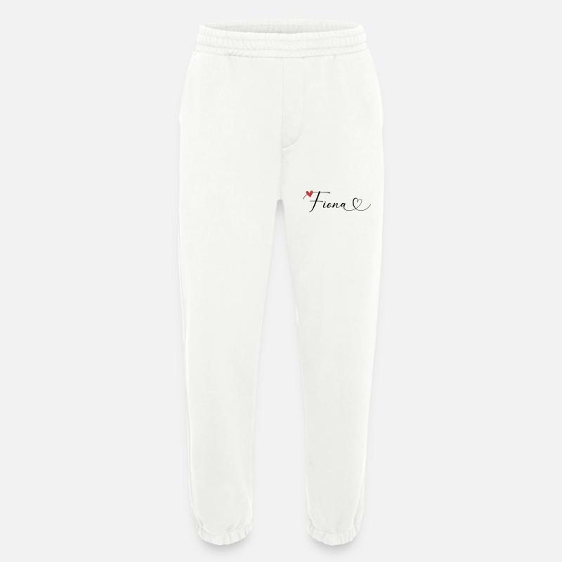 Fiona Last name First name Calligraphy heart - Heavyweight Jogging Pants - made by SPREAD - OFF WHITE