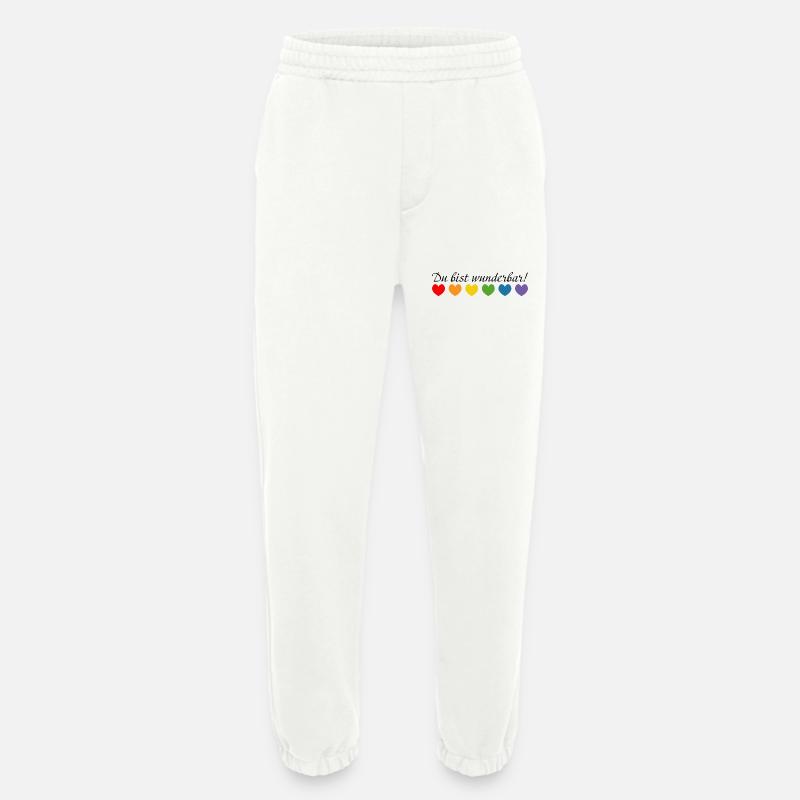Regenbogenherzchen du bist wunderbar - Heavyweight Jogginghose - made by SPREAD  - OFF WHITE