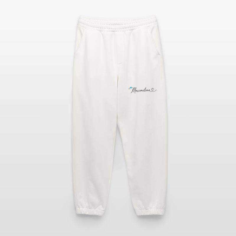 Maximilian Last name First name Calligraphy heart Heavyweight Jogging Pants - made by SPREAD 