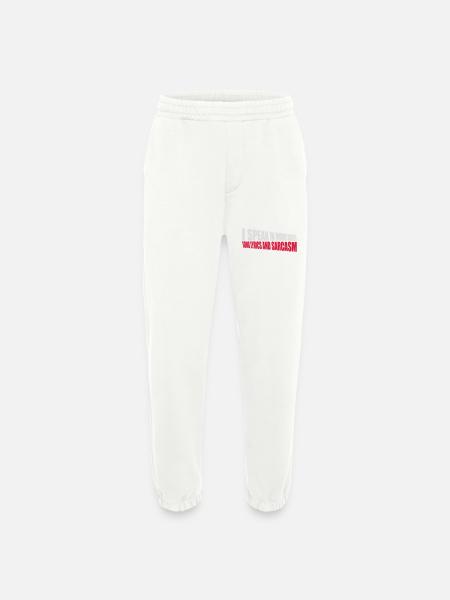 speak lyrics and sarcasm - Heavyweight Jogging Pants - made by SPREAD - OFF WHITE