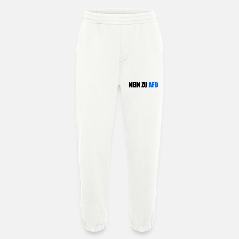 Non à afd - Pantalon de jogging bio épais fabriqué en UE - OFF WHITE