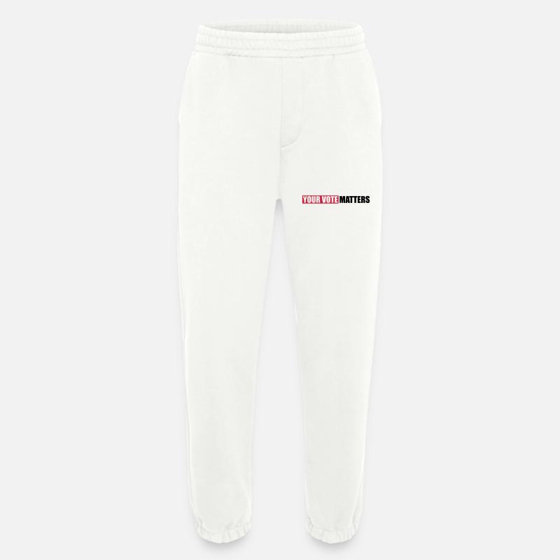 your vote matters quote - Heavyweight Jogging Pants - made by SPREAD - OFF WHITE