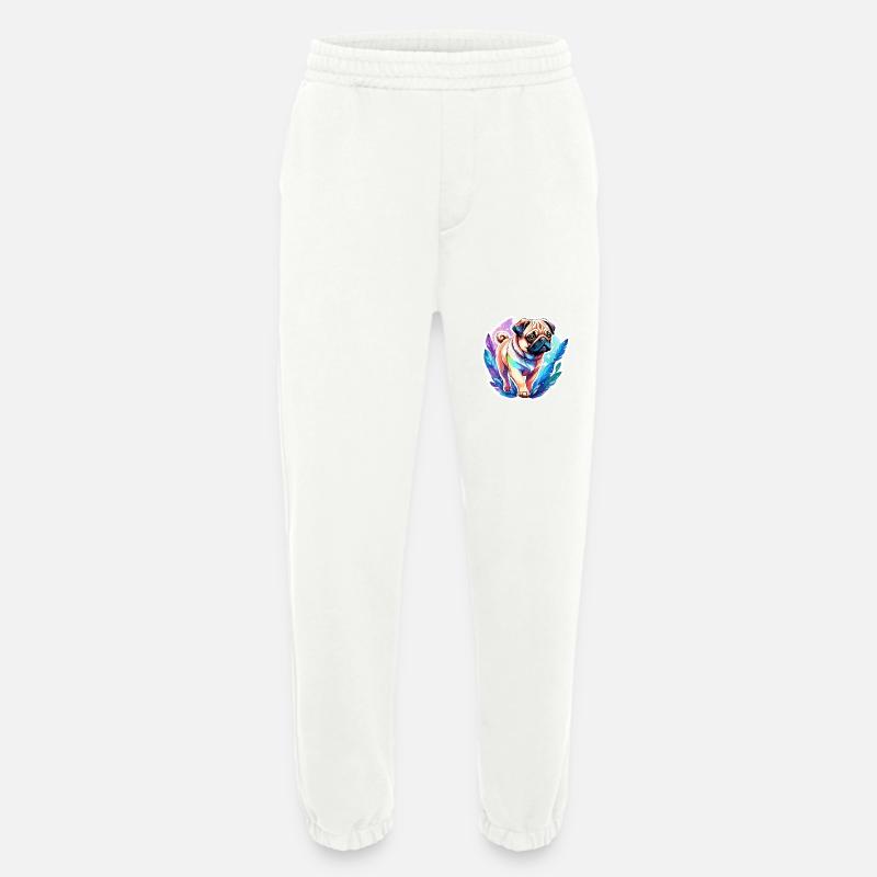 Mops Wasserfarben - Heavyweight Jogginghose - made by SPREAD  - OFF WHITE