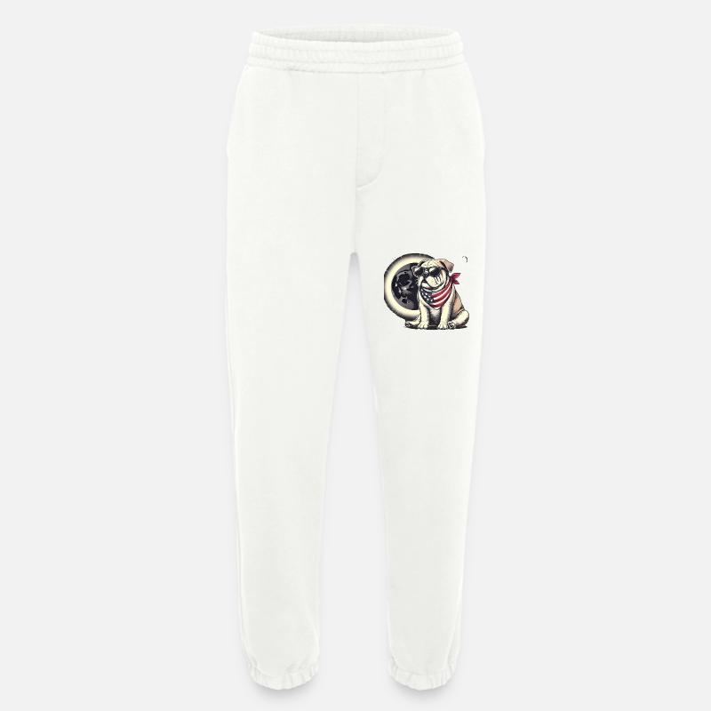 Patriotic Bulldog Solar Eclipse - Heavyweight Jogging Pants - made by SPREAD  - OFF WHITE