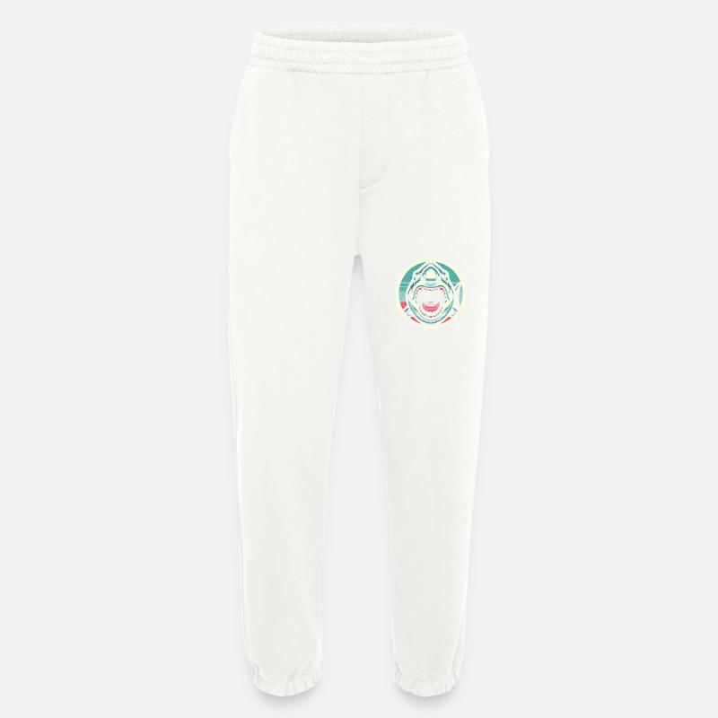 Fearsome Shark Bite Illustration - Heavyweight Jogging Pants - made by SPREAD - OFF WHITE