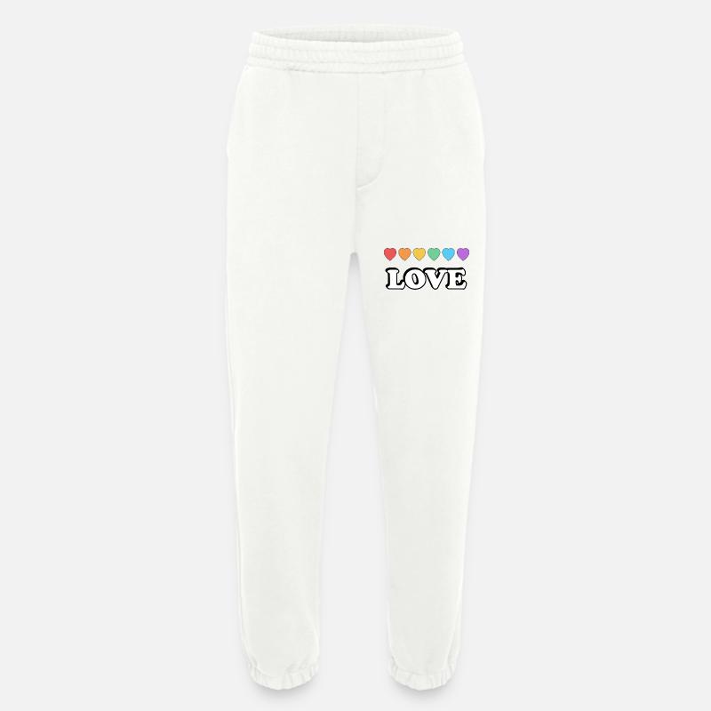 Love Rainbow Hearts - Heavyweight Jogging Pants - made by SPREAD  - OFF WHITE