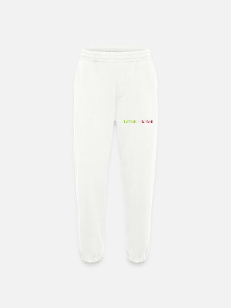 planet over profit quote - Heavyweight Jogging Pants - made by SPREAD  - OFF WHITE