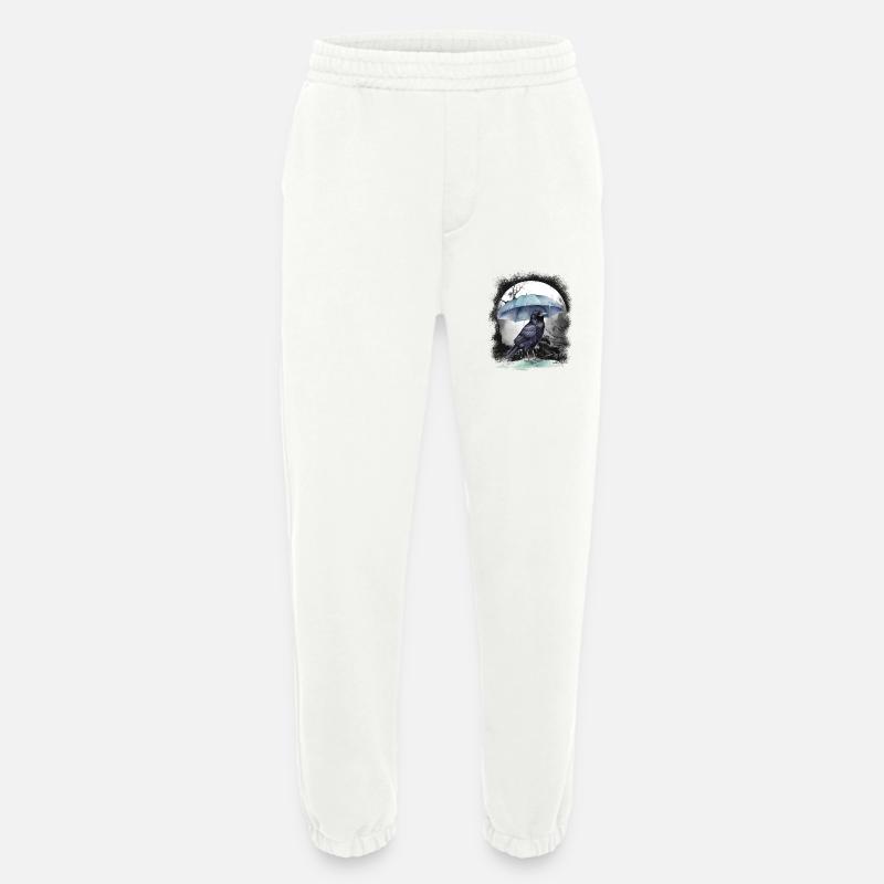 mystical crow crows raven raven - Heavyweight Jogging Pants - made by SPREAD  - OFF WHITE