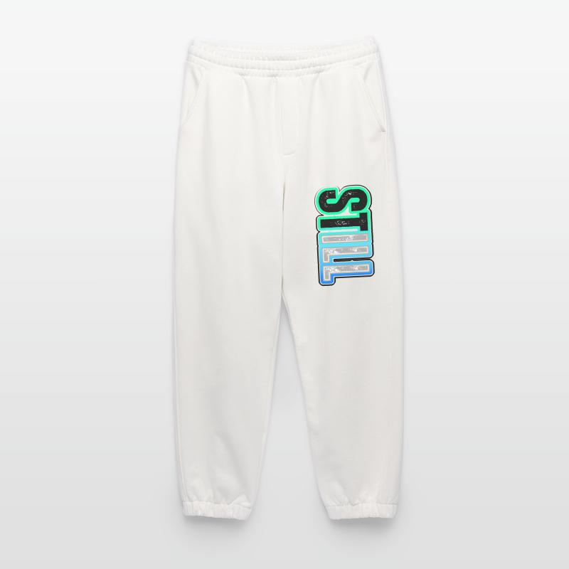STILL ILL – a bold neon vertical message Heavyweight Jogging Pants - made by SPREAD 
