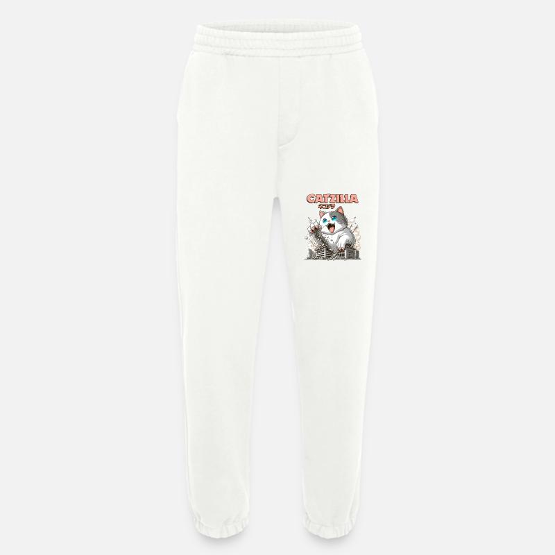 Catzilla Cat Funny Animals - Heavyweight Jogging Pants - made by SPREAD  - OFF WHITE