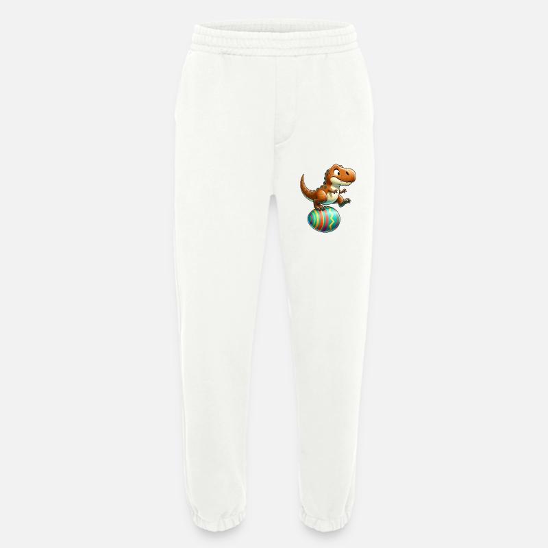 Dancing T-Rex, Easter Eggshell Fun - Heavyweight Jogging Pants - made by SPREAD  - OFF WHITE