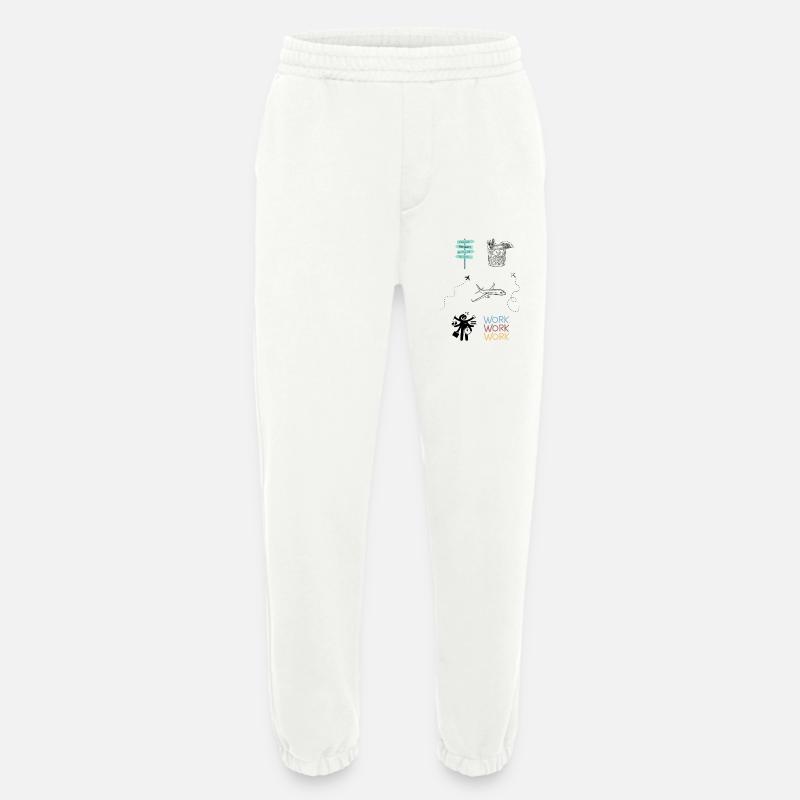 Work vs. Vacation - Heavyweight Jogging Pants - made by SPREAD  - OFF WHITE