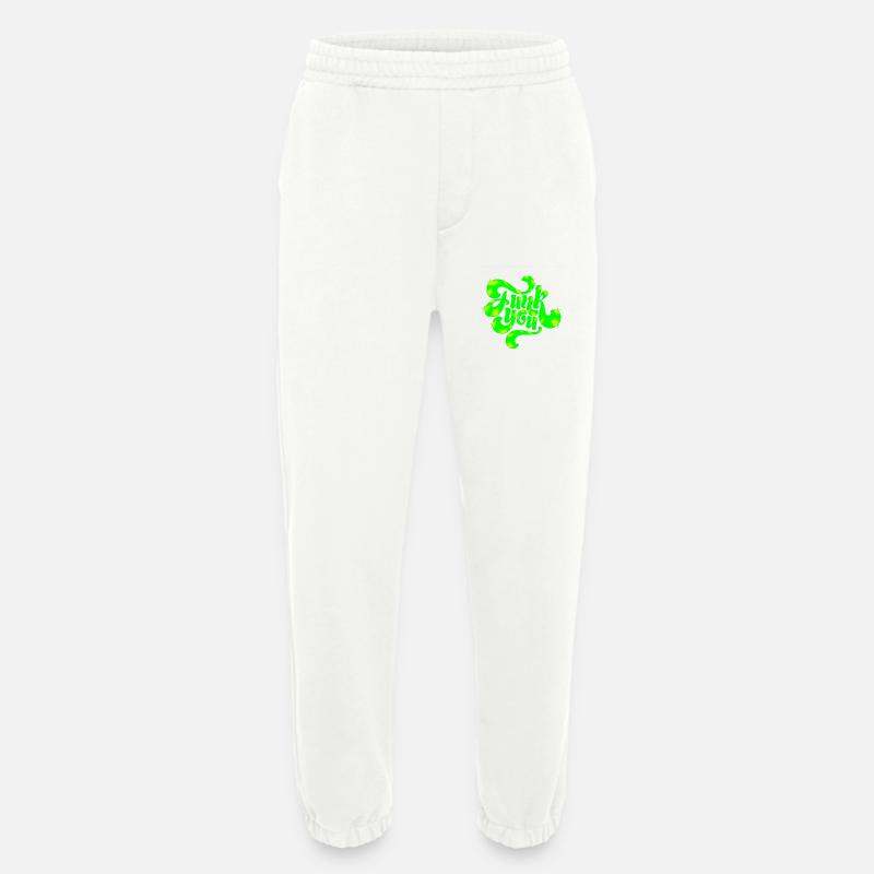 Conception de texte punk néon vert - Pantalon de jogging bio épais fabriqué en UE - OFF WHITE