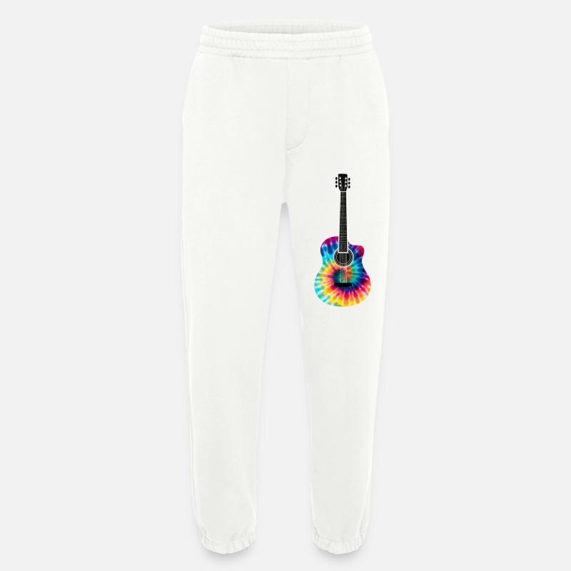Mehrfarbiges Batik-Gitarrendesign - Heavyweight Jogginghose - made by SPREAD  - OFF WHITE