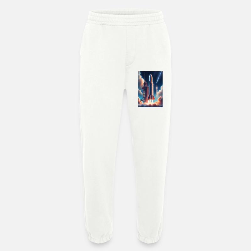 A realistic rocket launching design - Heavyweight Jogging Pants - made by SPREAD  - OFF WHITE