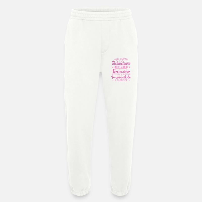 Une Super Technicienne - Cadeau technicienne - Pantalon de jogging bio épais fabriqué en UE - OFF WHITE