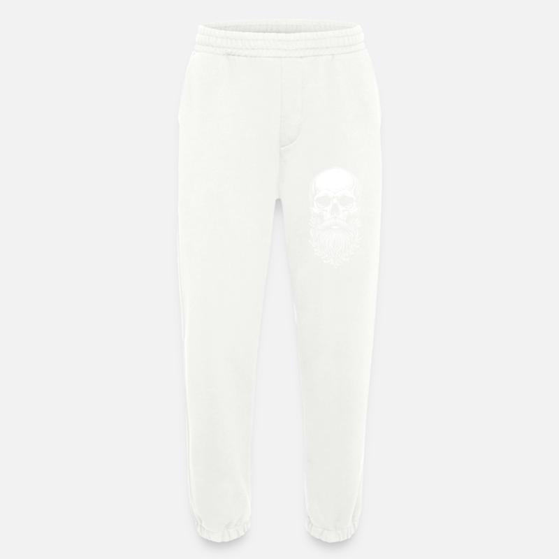 Skull with beard - Heavyweight Jogging Pants - made by SPREAD  - OFF WHITE