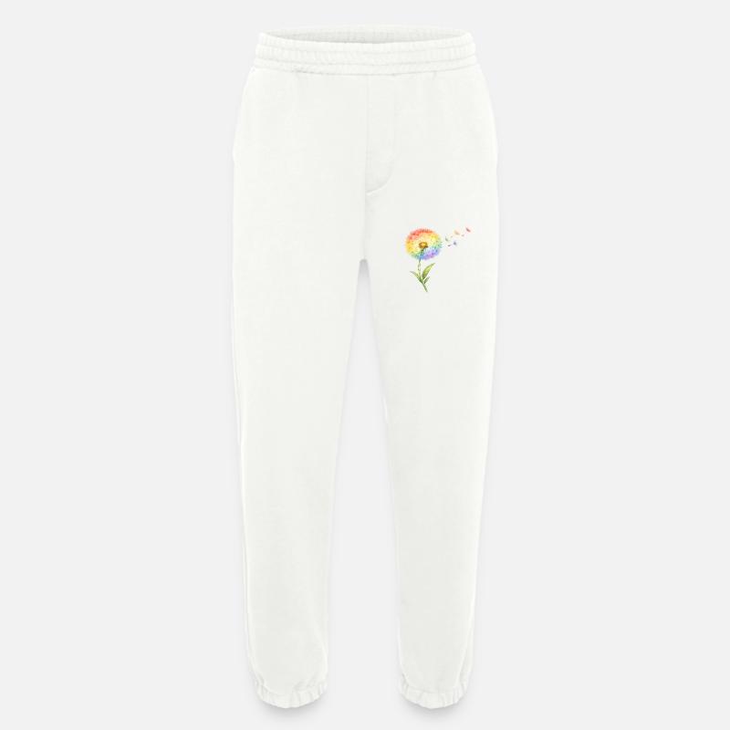 Rainbow Dandelion - Heavyweight Jogging Pants - made by SPREAD  - OFF WHITE