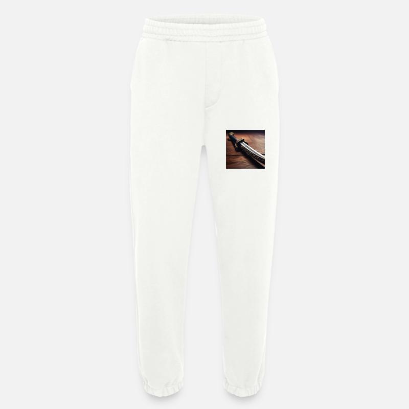 Conception d’affiche Sabre Samouraï - Pantalon de jogging bio épais fabriqué en UE - OFF WHITE