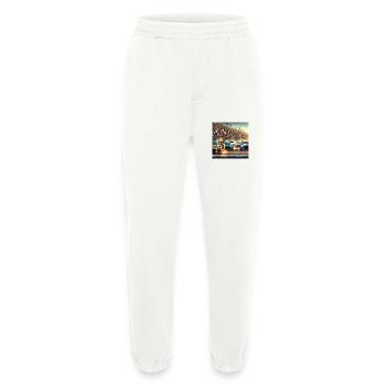 Voitures de course proches de l’arrivée - Pantalon de jogging bio épais fabriqué en UE - OFF WHITE - Devant