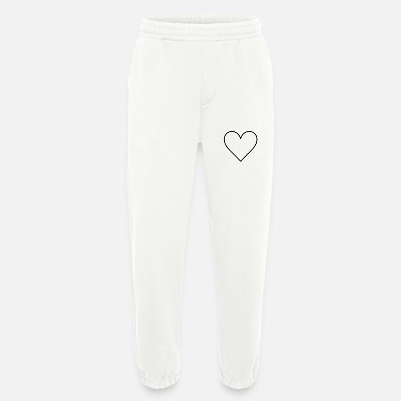 Basic heart black - Heavyweight Jogging Pants - made by SPREAD  - OFF WHITE