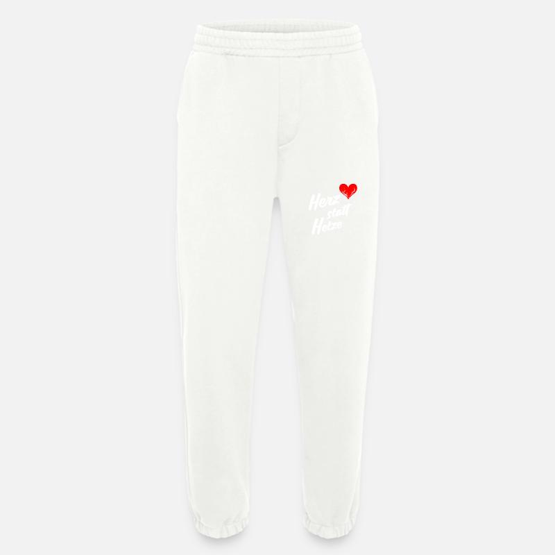 Herz statt Hetze - Heavyweight Jogginghose - made by SPREAD - OFF WHITE
