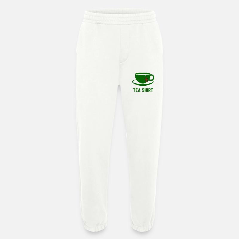 Tea Shirt – Calm Teacup Pun - Heavyweight Jogging Pants - made by SPREAD  - OFF WHITE