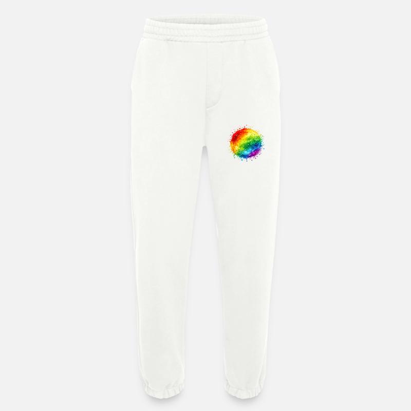 Regenbogenfarbene Farbspritzer Explosion - Heavyweight Jogginghose - made by SPREAD  - OFF WHITE
