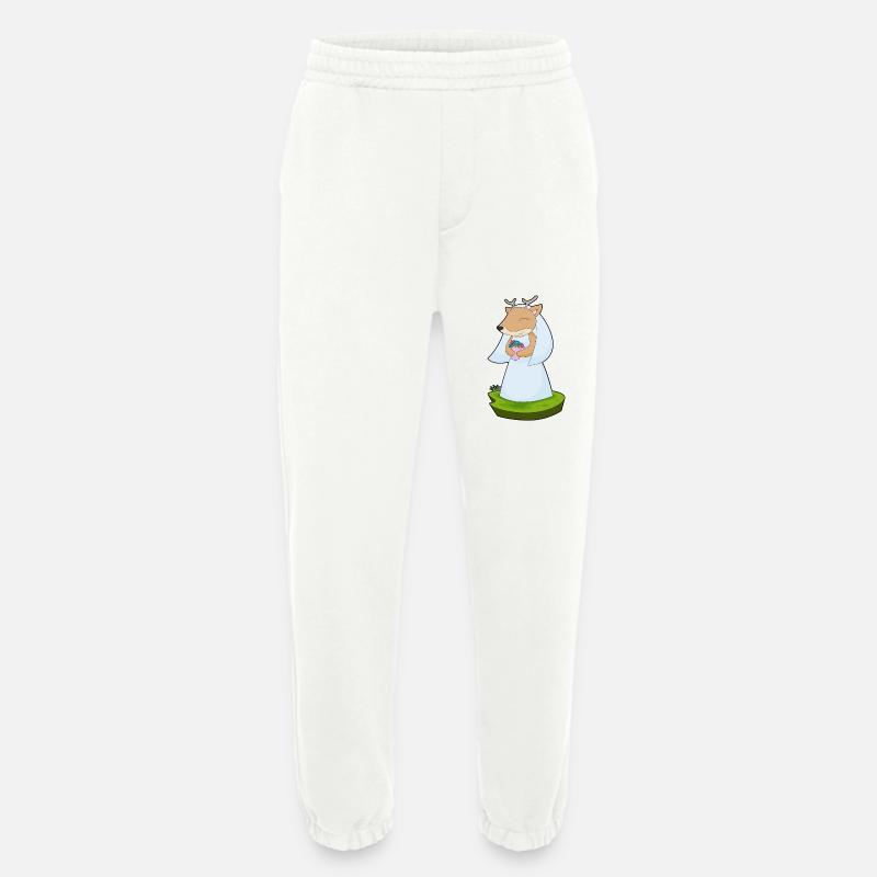 Deer Bride Bouquet Wedding - Heavyweight Jogging Pants - made by SPREAD  - OFF WHITE