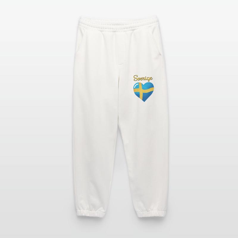 Sveriges flagga, le drapeau de la Suède en forme de Pantalon de jogging bio épais fabriqué en UE