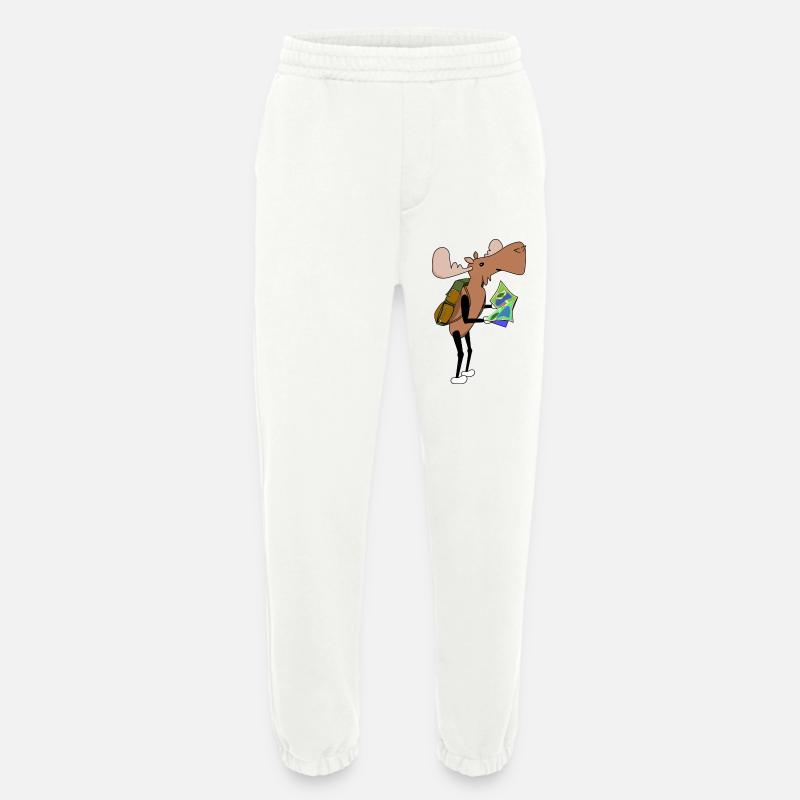 Moose Comic Hiking Map - Heavyweight Jogging Pants - made by SPREAD  - OFF WHITE