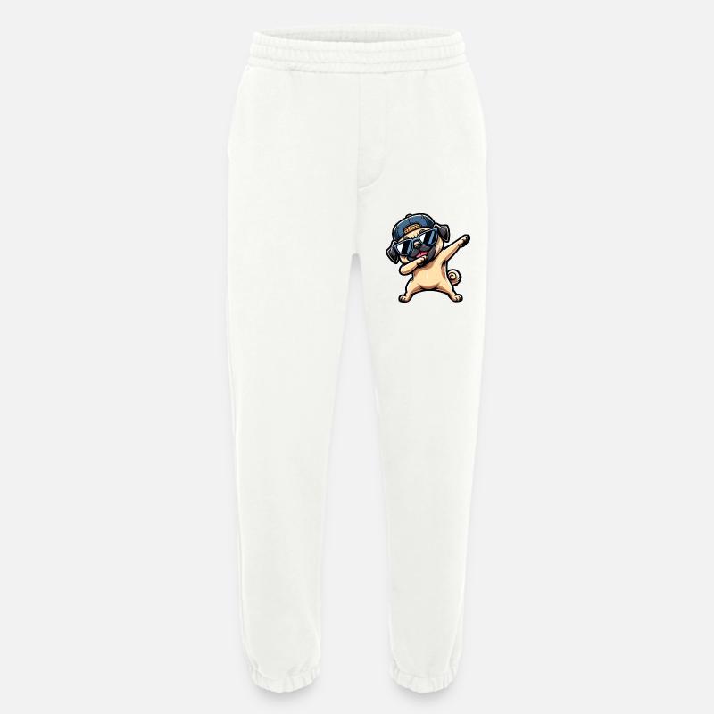 Cool Pug Dab Pose Funny - Heavyweight Jogging Pants - made by SPREAD - OFF WHITE